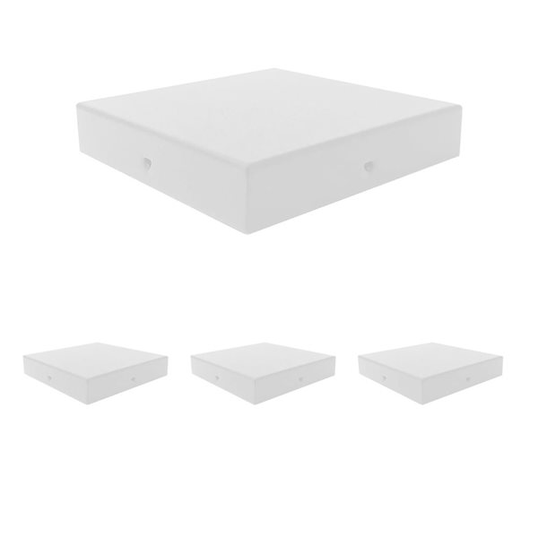 Nuvo Iron 6-in x 6-in Eazy-Cap Low Profile Steel White Post Cap - 4/Pkg