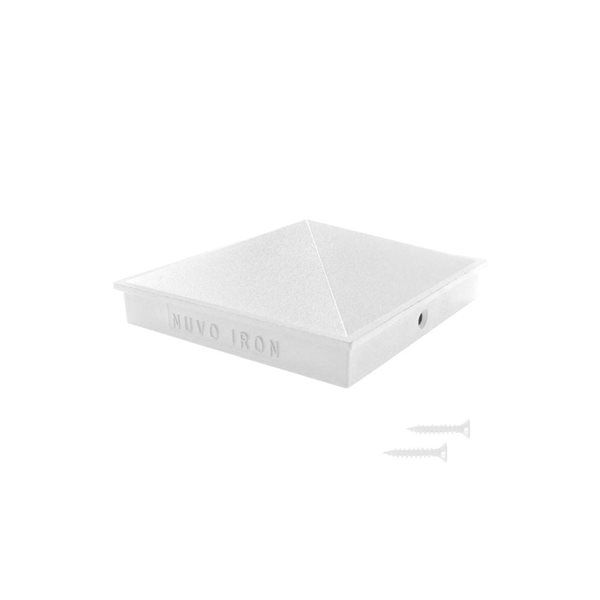 Nuvo Iron 4-in x 4-in White Aluminum Ornamental Pyramid Post Cap - 4/Pkg