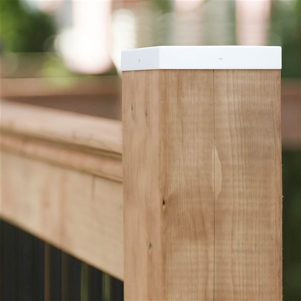 Nuvo Iron 6-in x 6-in Eazy-Cap Low Profile Steel White Post Cap - 24/Pkg