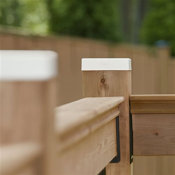 Nuvo Iron 4-in x 4-in Eazy-Cap Low Profile Steel White Post Cap - 24/Pkg