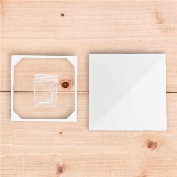 Nuvo Iron 6-in x 6-in Nominal and Undressed Aluminum Ornamental Pyramid White Post Cap - 4/Pkg