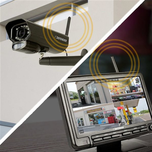 Defender PHOENIXM2 Non-WiFi Plug-in Power Security Cameras with 7 Inch LCD Display Monitor, 2 Cameras