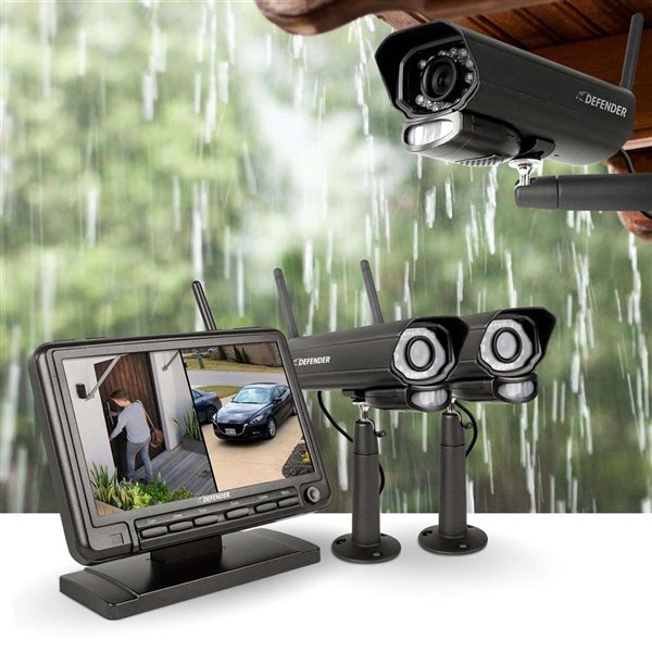 Defender PHOENIXM2 Non-WiFi Plug-in Power Security Cameras with 7 Inch LCD Display Monitor, 2 Cameras