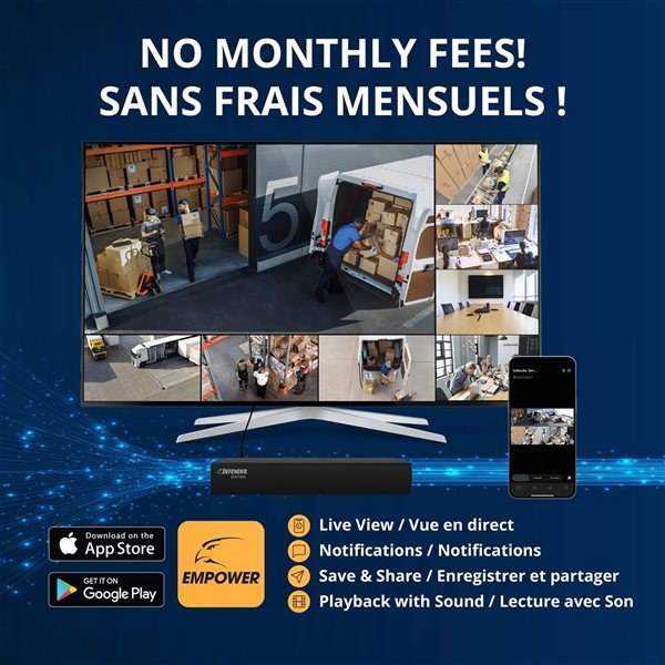 Defender Sentinel 4K Ultra HD Wired 8 Channel PoE NVR Security System, 4 Metal Cameras & 1TB HDD