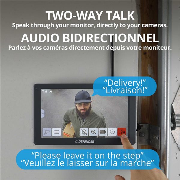 Defender PHOENIXHD Non-WiFi, Plug-in Power Security System with 2 Cameras & 10.1” HD Monitor