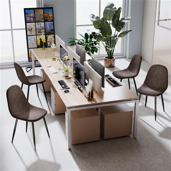 EL Sepia NADIN。 Homy Casa Set of 4 Modern Upholstered Dining Chairs with