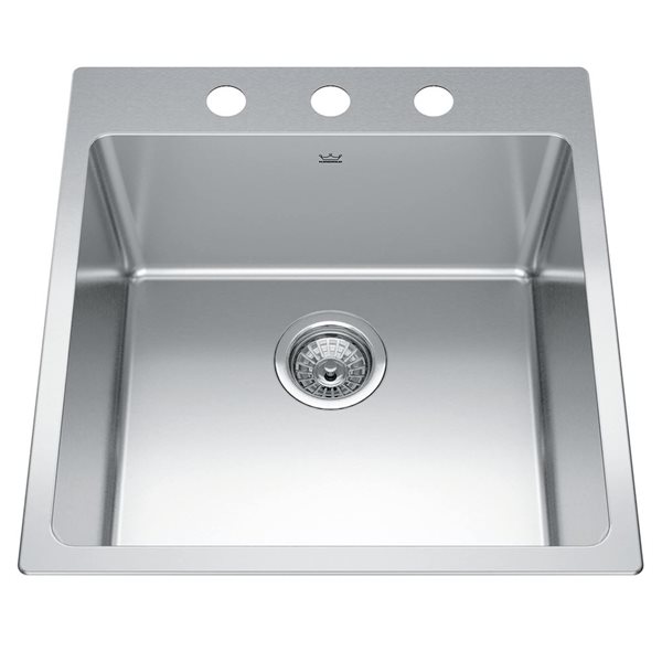 Kindred Brookmore 20-in W x 20.9-in L Rectangle Drop-in Single Bowl Stainless Steel Kitchen Sink