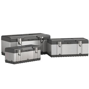 Ensemble HOMCOM de 3 boîtes à outils en acier inoxydable de 23, 19 et 16 po