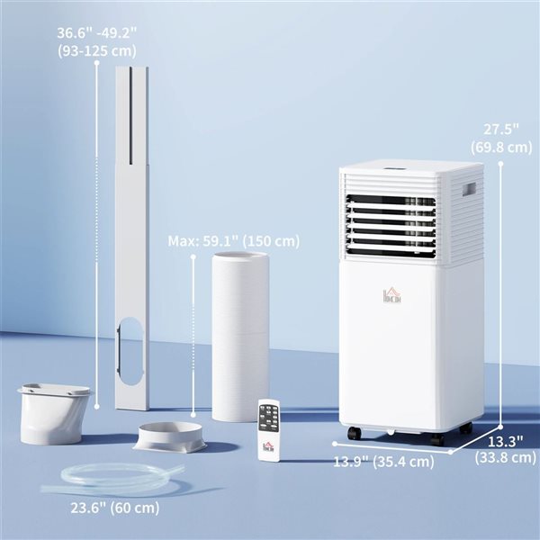 HOMCOM 10,000-BTU White Air Conditioner with Remote Control