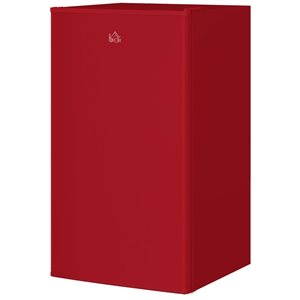 HOMCOM Red Mini Fridge with Freezer, Thermostat and Reversible Door