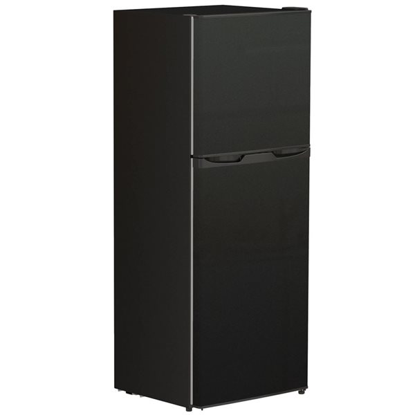 HOMCOM 4.6 Cu.Ft 2-Door Black Mini Fridge with Freezer