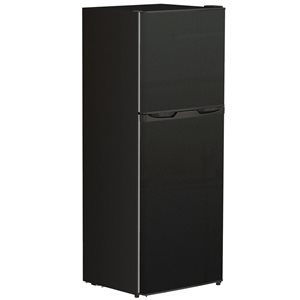 HOMCOM 4.6 Cu.Ft 2-Door Black Mini Fridge with Freezer
