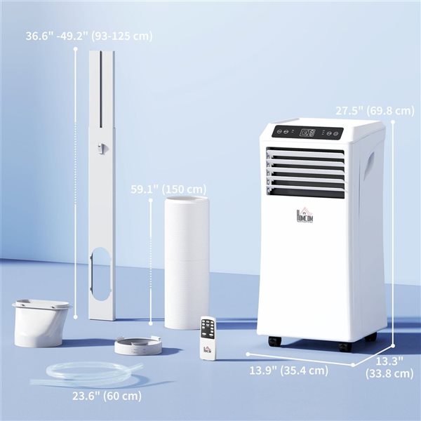 HOMCOM Portable Air Conditioner with 4 Modes and 258-441 Sq. Ft Coverage