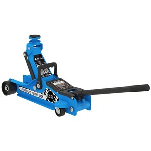 Cric de course hydraulique de plancher de 2,5 t HOMCOM à profil bas, bleu