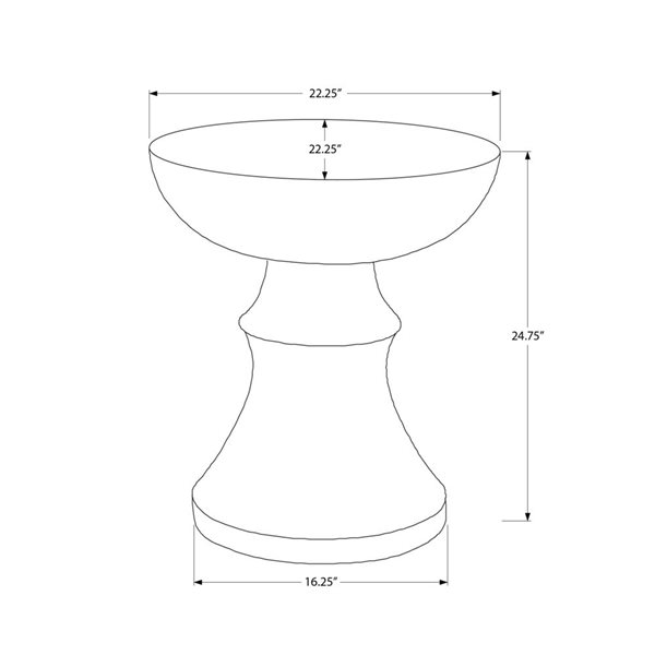 Monarch Specialties 25-in Grey Round Indoor/Outdoor Accent Table