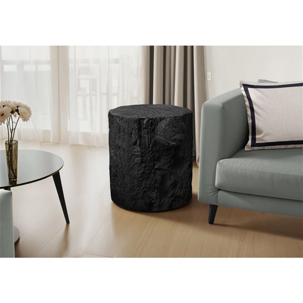 Monarch Specialties 25-in Black Round Drum Indoor/Outdoor Accent Table