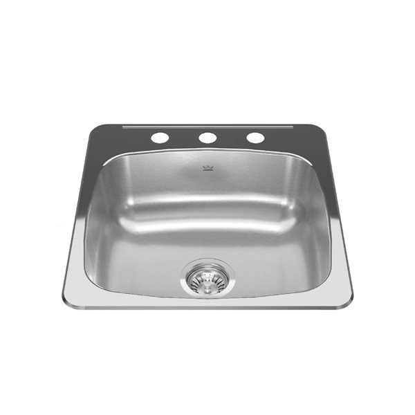 Kindred Reginox 20.13 L x 20.56-in W Drop In Single Bowl 3-Hole Stainless Steel Kitchen Sink