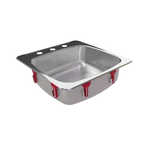 Kindred Reginox 20.13 L x 20.56-in W Drop In Single Bowl 3-Hole Stainless Steel Kitchen Sink