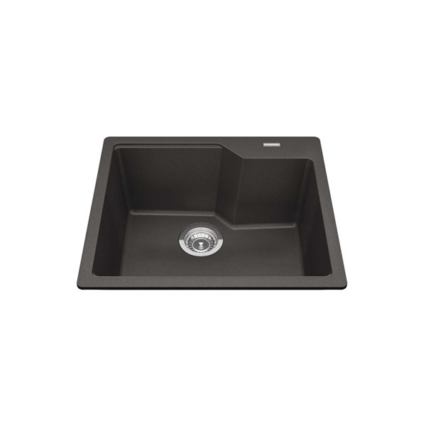 Kindred Granite Series 22.06 L x 19.7-in W Drop In Single Bowl Slate Grey Granite Kitchen Sink