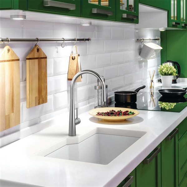 Kindred Granite Series 30.7 L x 19.7-in W Undermount Single Bowl Polar White Granite Kitchen Sink