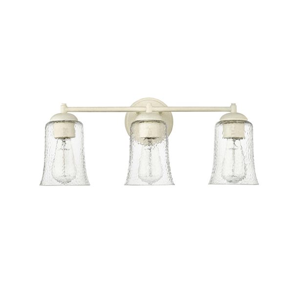 Millenium Lighting Abilene 3-Light Cottage Textured Glass Bell Vanity Light - Satin White