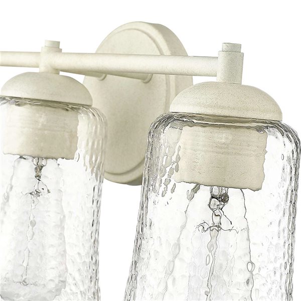 Millenium Lighting Abilene 3-Light Cottage Textured Glass Bell Vanity Light - Satin White