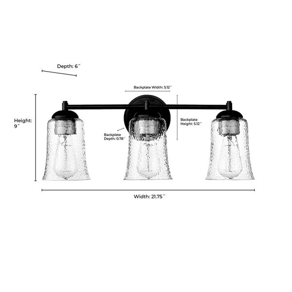 Millenium Lighting Abilene 3-Light Cottage Textured Glass Bell Vanity Light - Satin White