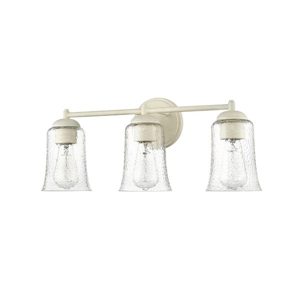 Millenium Lighting Abilene 3-Light Cottage Textured Glass Bell Vanity Light - Satin White