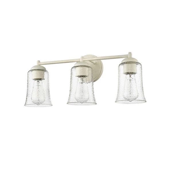 Millenium Lighting Abilene 3-Light Cottage Textured Glass Bell Vanity Light - Satin White