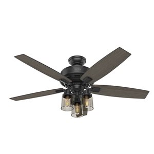 Ventilateur de plafond Bennett par Hunter de 52 po en noir mat