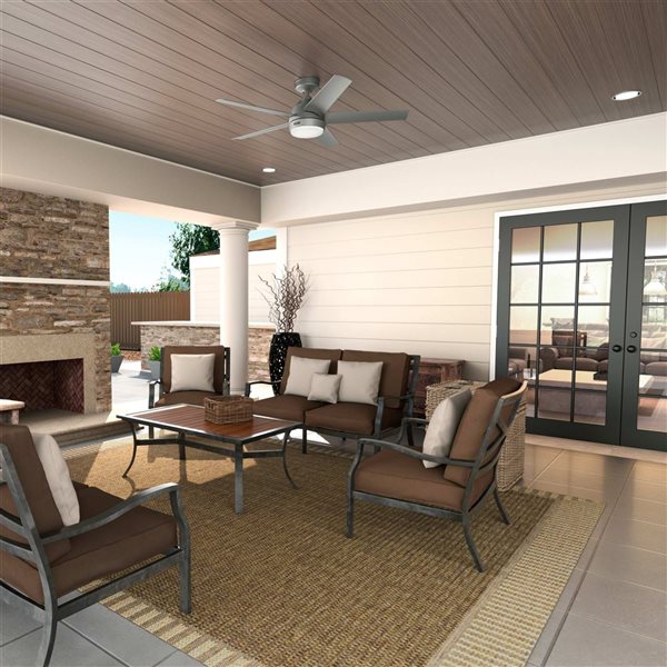 Hunter Skyflow 52-in Matte Silver Ceiling Fan