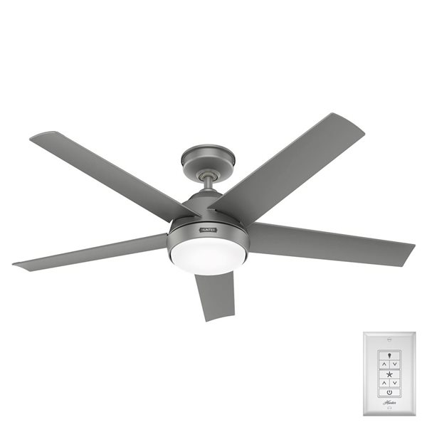 Hunter Skyflow 52-in Matte Silver Ceiling Fan