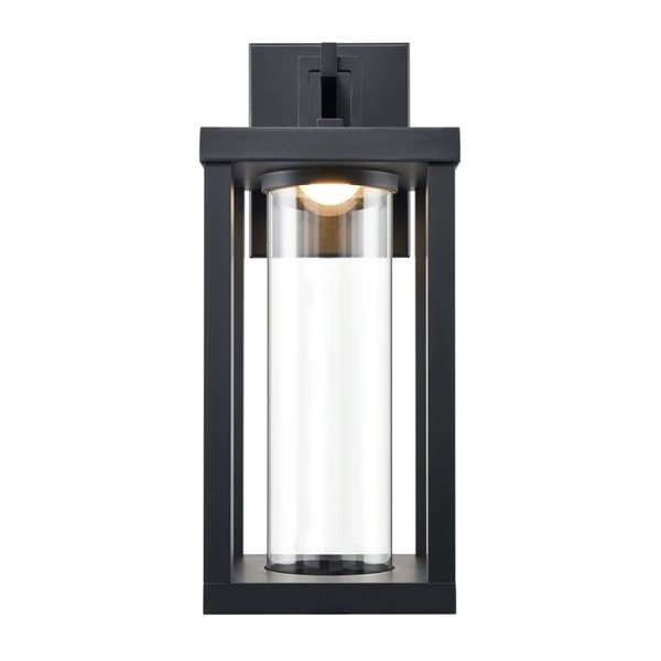 Millenium Lighting Dumont LED Rectangle Clear Flat Glass Outdoor Wall Sconce - Powder Coated Black