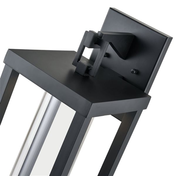 Millenium Lighting Dumont LED Rectangle Clear Flat Glass Outdoor Wall Sconce - Powder Coated Black