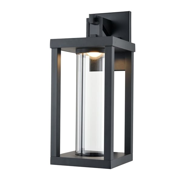 Millenium Lighting Dumont LED Rectangle Clear Flat Glass Outdoor Wall Sconce - Powder Coated Black