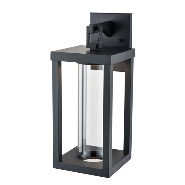 Millenium Lighting Dumont LED Rectangle Clear Flat Glass Outdoor Wall Sconce - Powder Coated Black