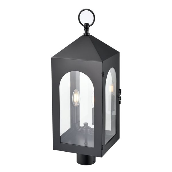 Millennium Lighting Bratton Powder Coated Steel 2-Light Clear Glass Outdoor Post Lantern - Matte Black