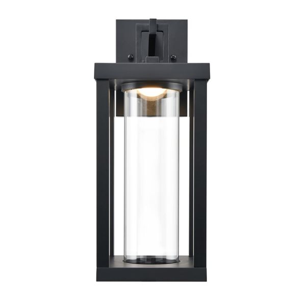 Millenium Lighting Dumont LED Rectangle Clear Flat Glass Outdoor Wall Sconce - Powder Coated Black