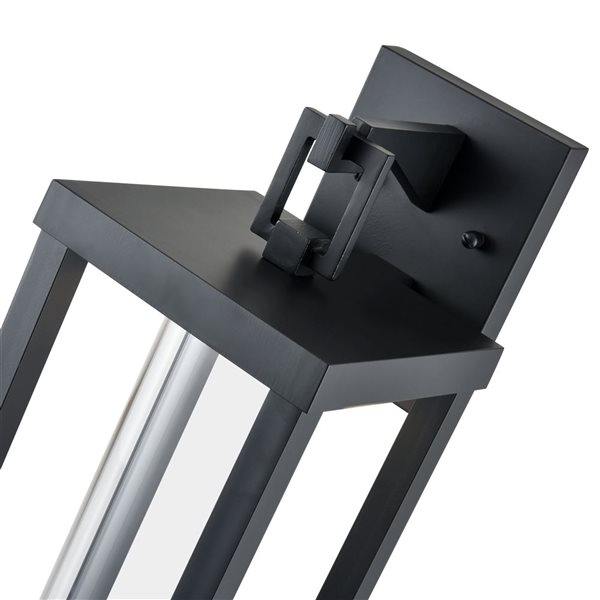 Millenium Lighting Dumont LED Rectangle Clear Flat Glass Outdoor Wall Sconce - Powder Coated Black
