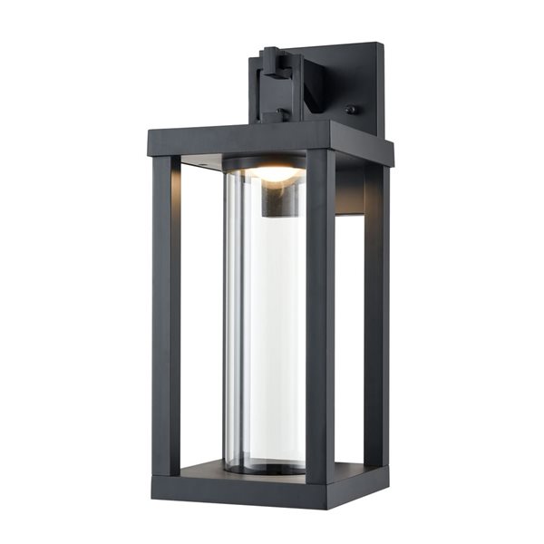 Millenium Lighting Dumont LED Rectangle Clear Flat Glass Outdoor Wall Sconce - Powder Coated Black