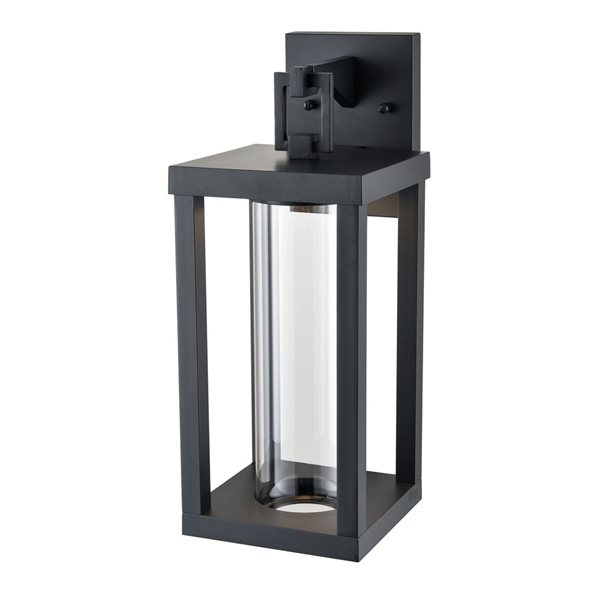 Millenium Lighting Dumont LED Rectangle Clear Flat Glass Outdoor Wall Sconce - Powder Coated Black