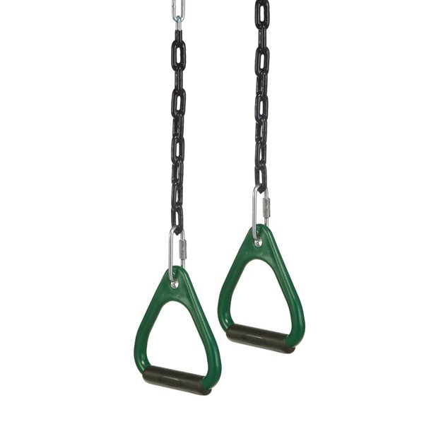 PlayStar Green Plastic and Metal Commercial Grade Gym Rings Playset Accessory
