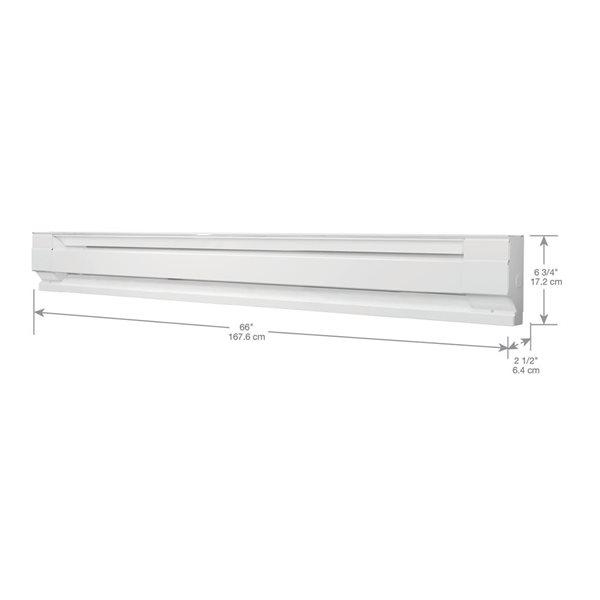 Dimplex Element 1500W 66-in Front Discharge Baseboard Heater - White