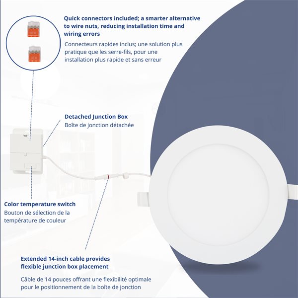 Luminus 5CCT 2700-5000K 1200 Lumens 14 W 6-in Dimmable LED Recessed Slim Downlight - 6/Pk