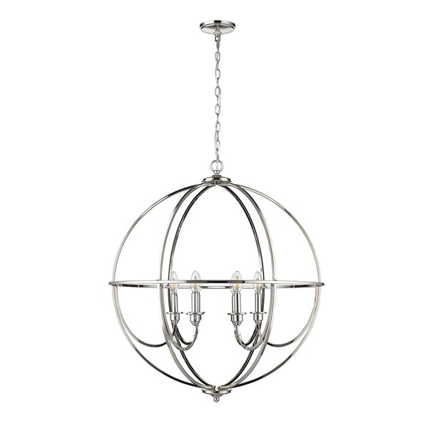Millenium Lighting Artemis 6-Light Chandelier Ceiling Light - Polished Nickel