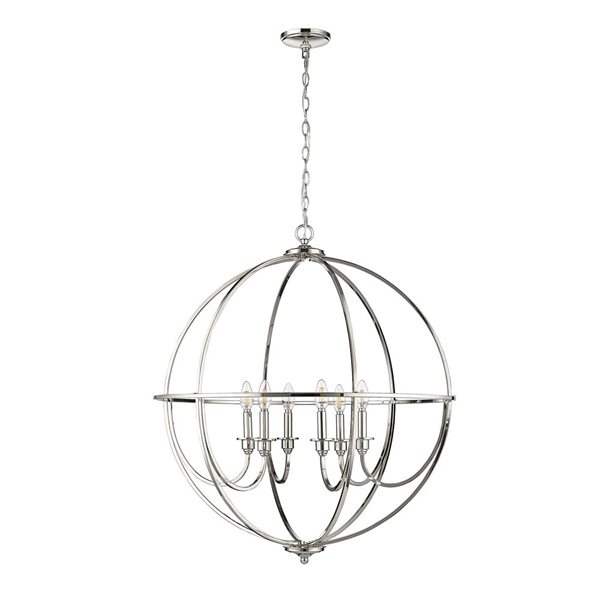 Millenium Lighting Artemis 6-Light Chandelier Ceiling Light - Polished Nickel