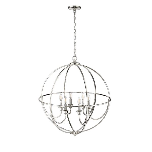 Millenium Lighting Artemis 6-Light Chandelier Ceiling Light - Polished Nickel