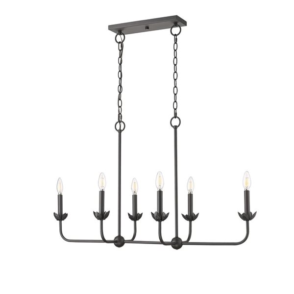 Millenium Lighting Freesia 6-Light Chandelier Ceiling Light - Matte Black