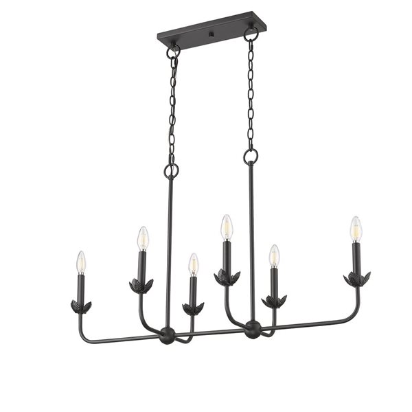 Millenium Lighting Freesia 6-Light Chandelier Ceiling Light - Matte Black
