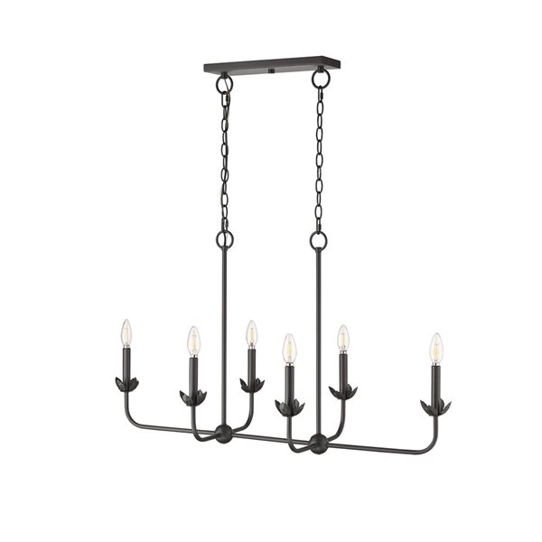 Millenium Lighting Freesia 6-Light Chandelier Ceiling Light - Matte Black